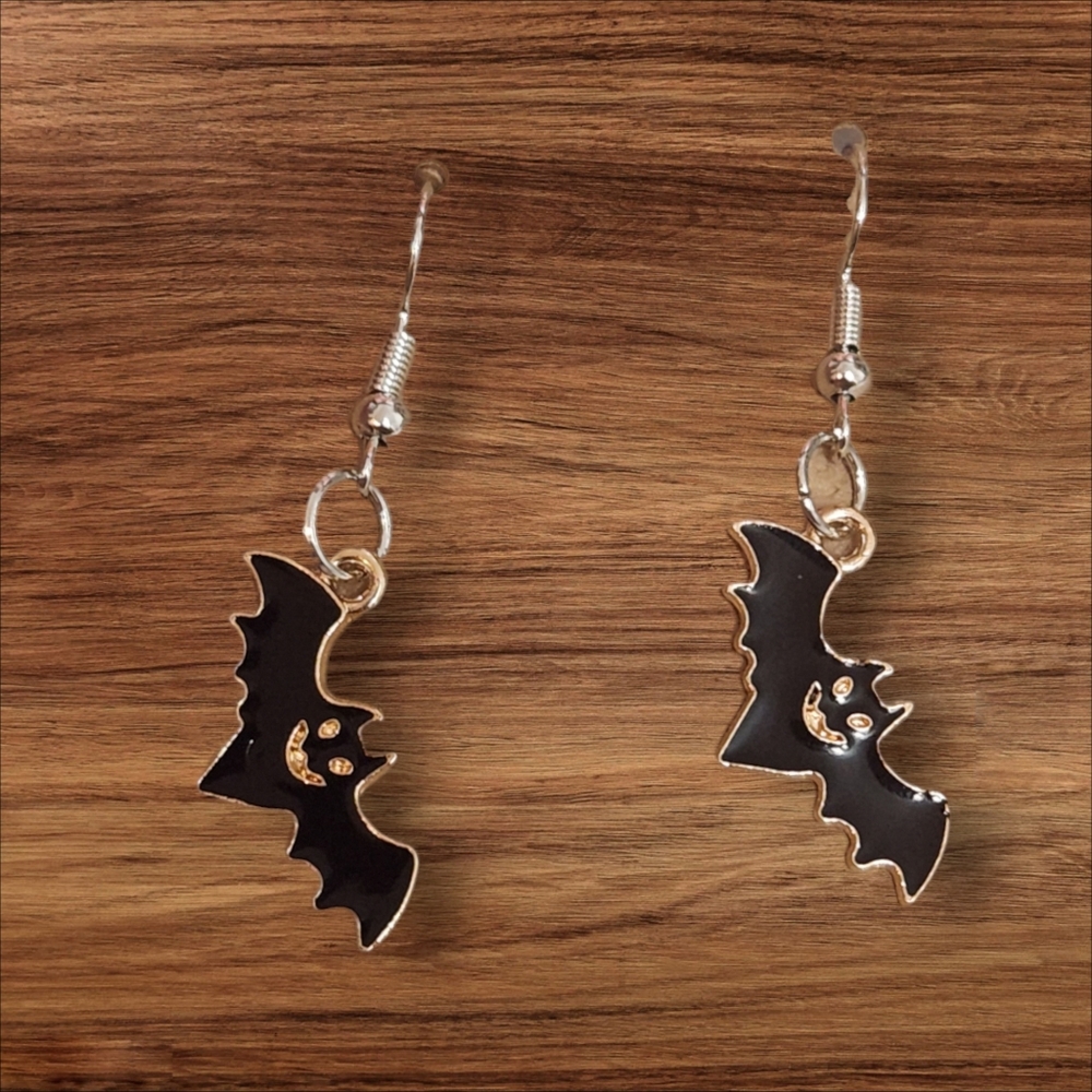 Black Bat Earrings